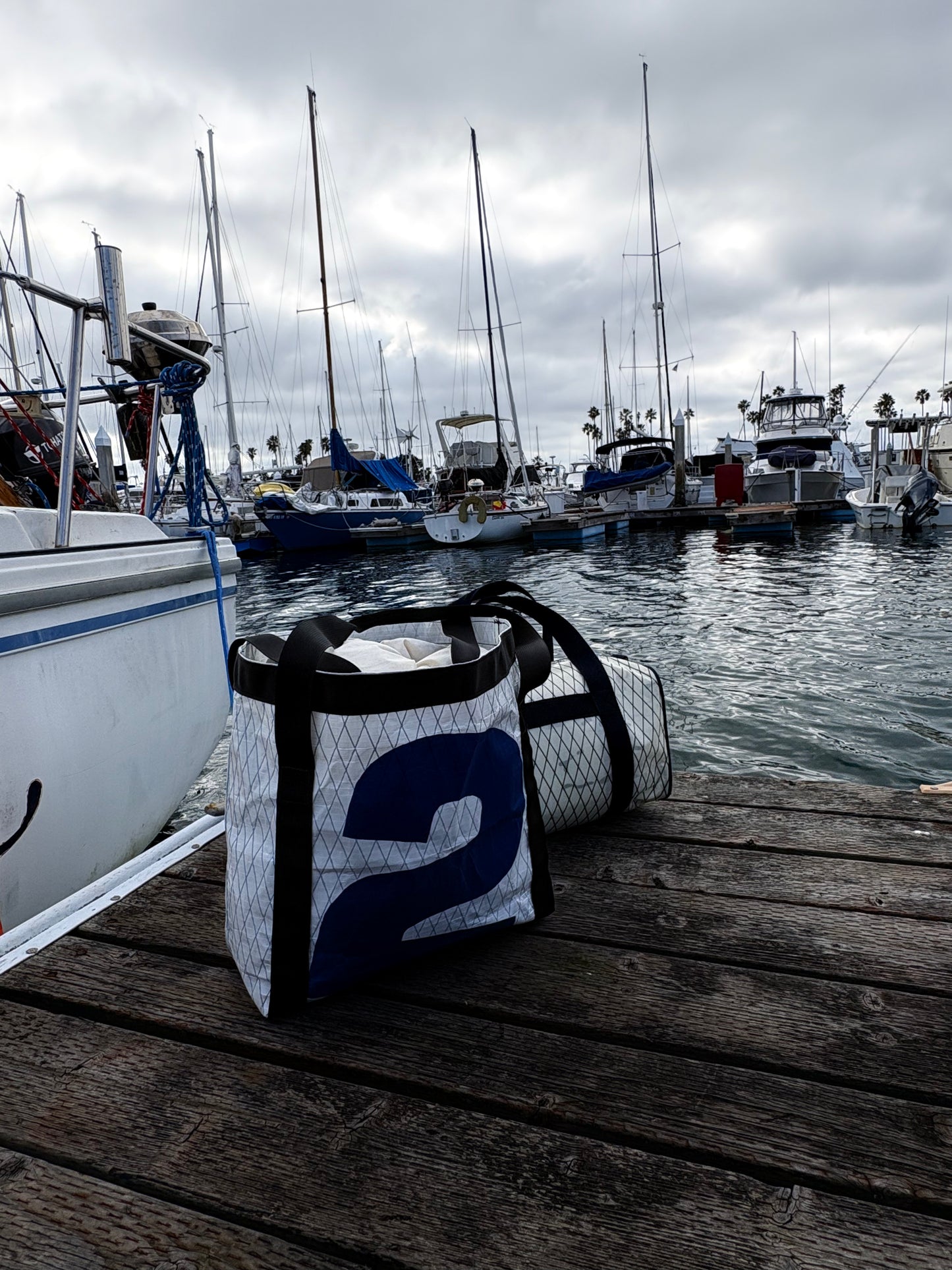 Upcycled Sailcloth Duffel & Tote Set