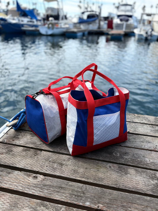 Upcycled Sailcloth Duffel & Tote Set